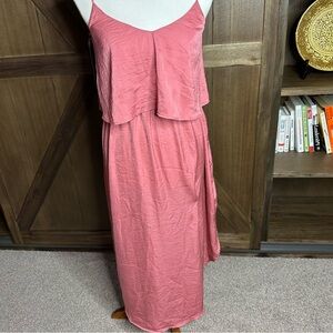 Ripe Coral Layered Midi Dress 🤍